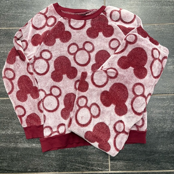 Disney Pajamas Set. Red fleece Mickey‎ Mouse. Excellent Condition - Picture 1 of 4